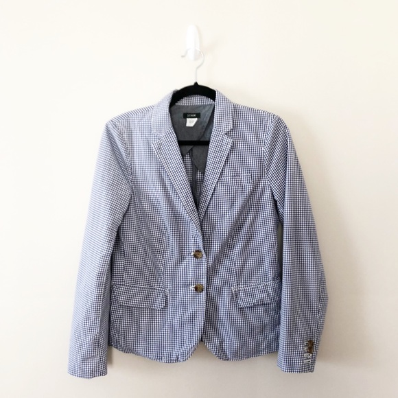 J. Crew Gingham Schoolboy Blazer